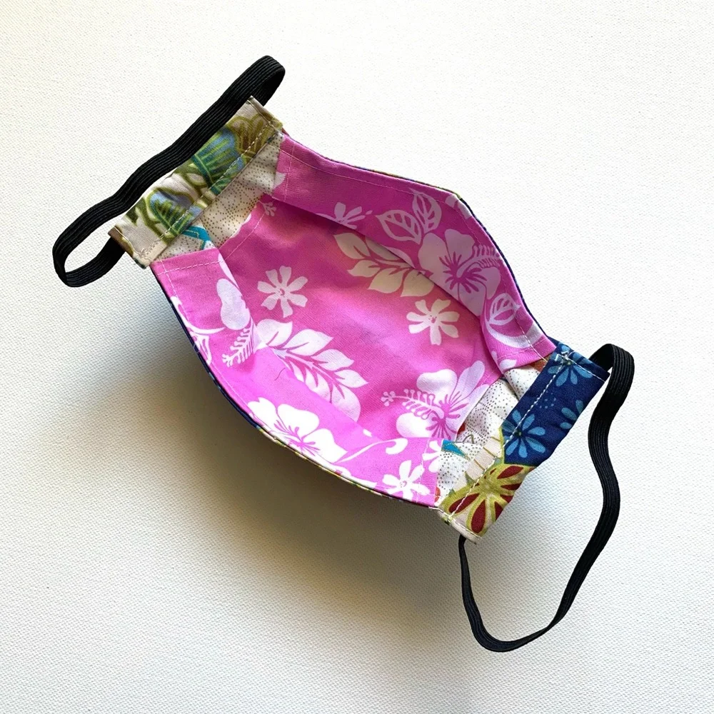 NEW Handmade Blue Heritage Print 3D Mask